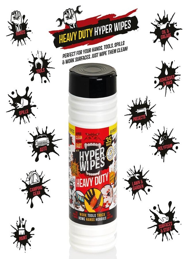 Juniper CLEAN Hyper Wipes, 12 Pack Heavy Duty Hand & Tool Cleaning Wipes, 7"x12" Size Multi-Surface Cleaning Wipes, Degreasing, All Purpose Cleaner, Bathroom, Mechanic, Work Surface Wipes, 420 Count Canister - Image 3